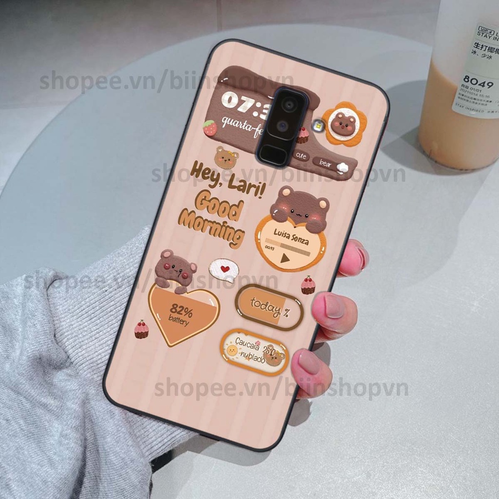 Ốp Samsung J8 in 3D icon gấu nổi siêu xinh, siêu đáng yêu, cá tính phong cách