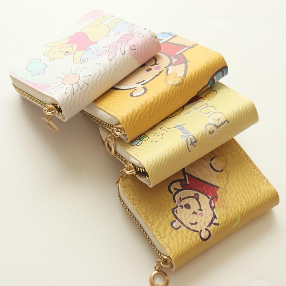 Ví Đựng Tiền Xu / Thẻ Có Khóa Kéo Họa Tiết Hoạt Hình Winnie the Pooh Dễ Thương Cho Nữ