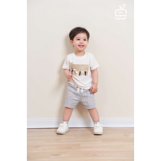 La Pomme bộ cộc tay mèo con và cây bút vẽ bé trai 6m-5y SS2022