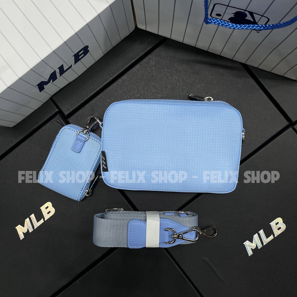 ✅ [ FELIX CHUẨN 1:1 + VIDEO ĐỦ MÀU] Túi Đeo Chéo MLB Mini Nylon Ripstop LA Dodgers 32BGDJ111-07S Màu Xanh Blue - CÓ SẴN