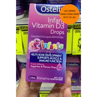 Vitamin D3 Ostelin Infant Drop 2,4ml bổ sung cho trẻ