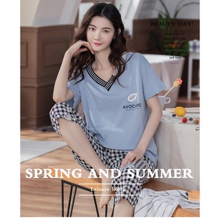 Đồ bộ nữ, đồ mặc nhà tay ngắn quần lửng cá tính -BK8845