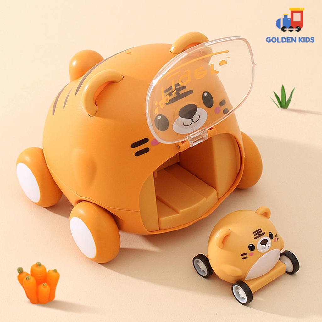 Xe đồ chơi chạy đà hình con vật gồm 2 xe mẹ con vui nhộn