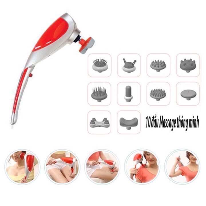 Máy Massage Cầm Tay 10 Đầu King Massager Hồng Ngoại Chính Hãng