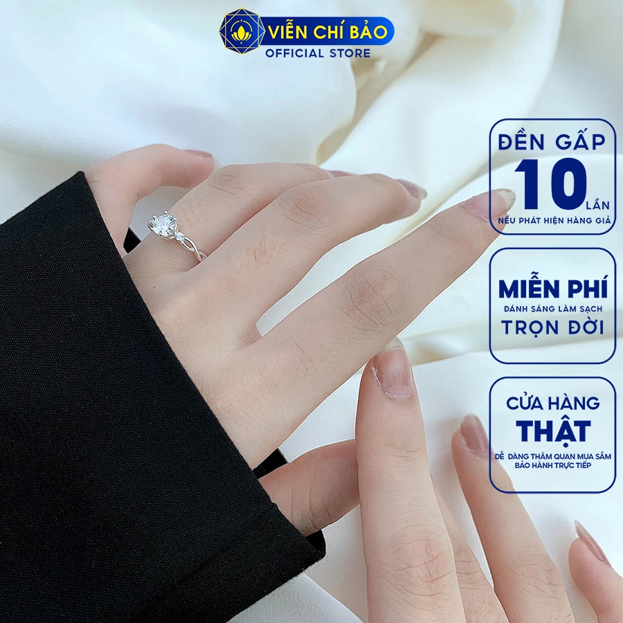 Nhẫn bạc nữ xoắn Ela chất liệu bạc 925 thời trang phụ kiện trang sức Viễn Chí Bảo N400878