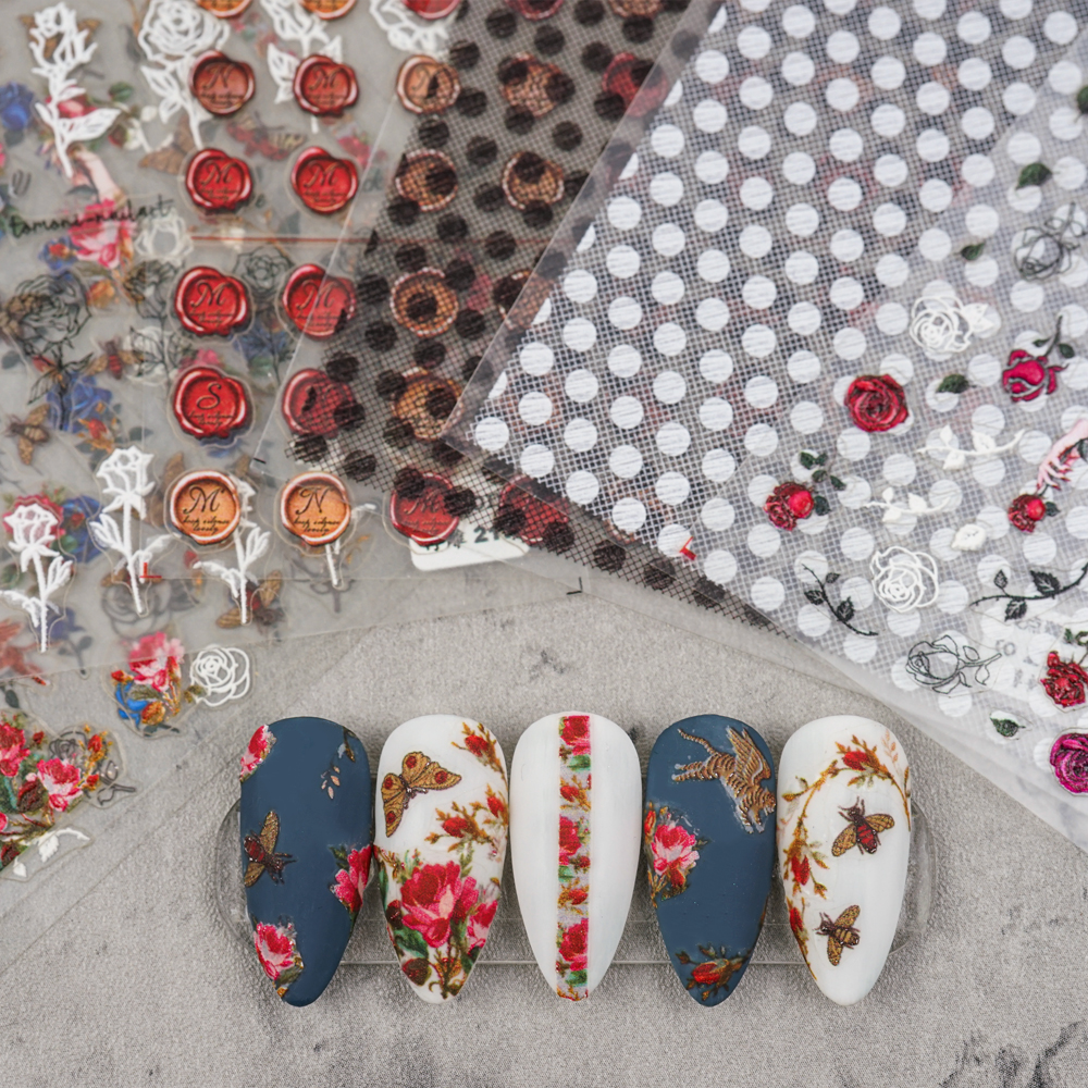 Miếng Dán Trang Trí Móng Tay 3D Nghệ Thuật