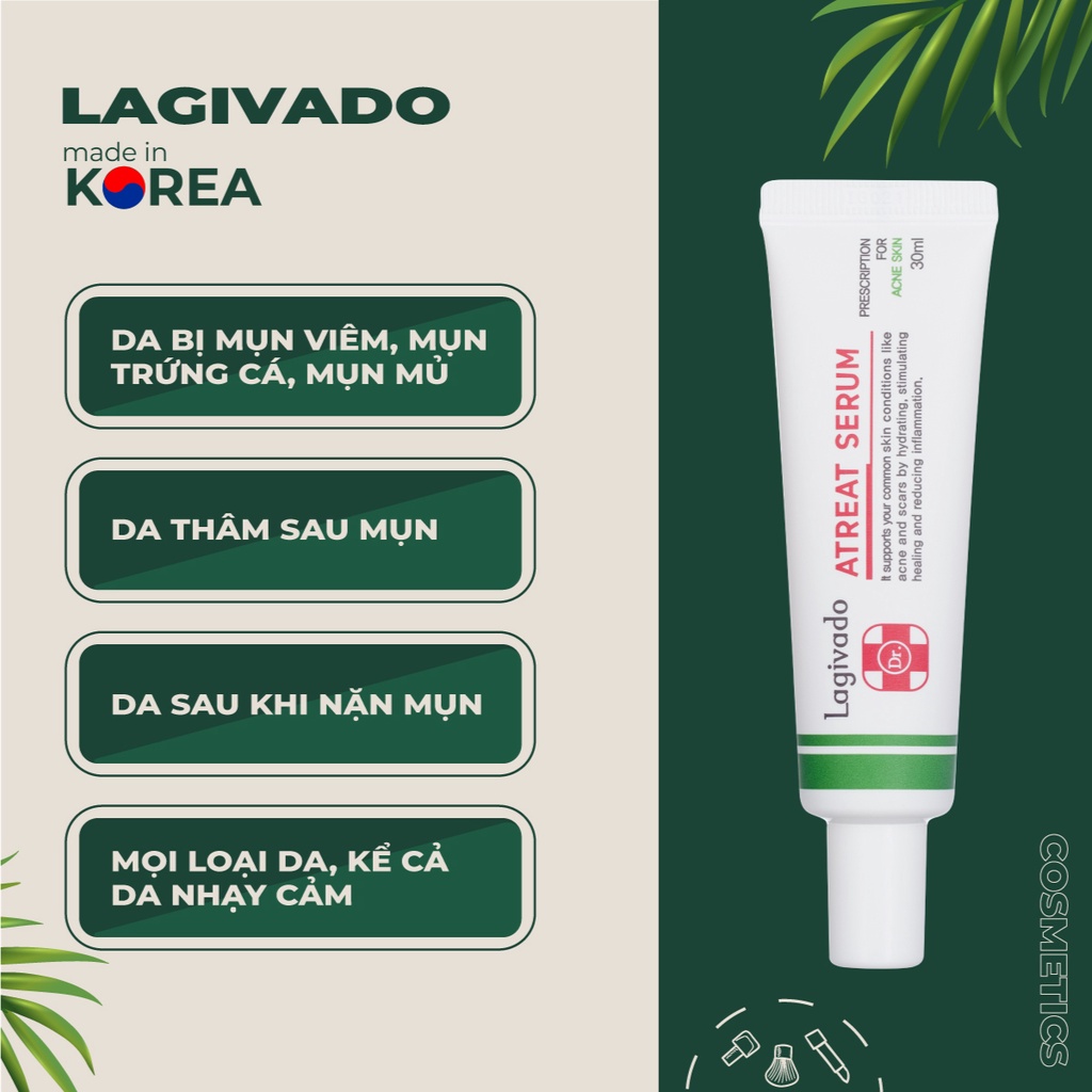 Bộ chăm sóc da mụn Hàn Quốc Lagivado gồm Dr. Atreat Cream 30g &amp; Dr. Atreat Serrum 30ml