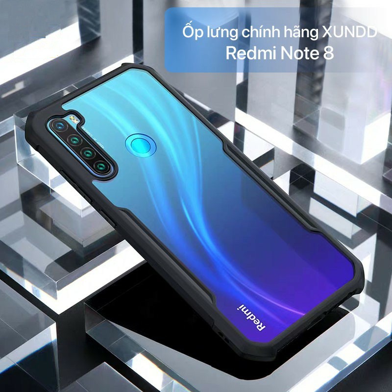 Ốp lưng XUNDD chống sốc cao cấp Xiaomi Redmi Note 8 / Redmi Note 8 Pro lưng trong suốt viền TPU dẻo, bảo vệ Camera