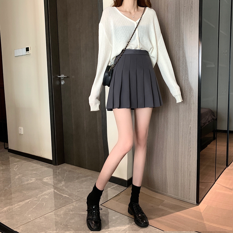 Chân Váy Xiaozhainv Lưng Cao Dáng Chữ A Phong Cách Hàn Quốc Dành Cho Nữ