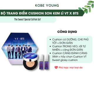 Bộ Trang Điểm Cushion Son Kem Lì VT X BTS The Sweet Special Edition Set - KOBE YOUNG