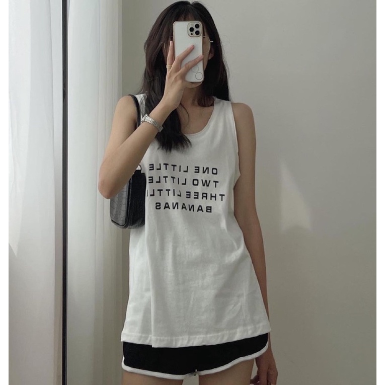 Set Áo Ba Lỗ Short Viền Nữ [FREESHIP]  Bộ thể thao sporty, thun form rộng in chữ cá tính Ulzzang