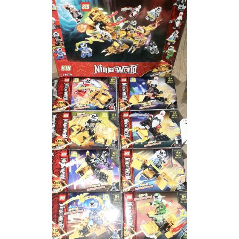 Sét 8 hộp Lắp ráp LegoNinja Kỳ Lân 4 chân 98079 trọn bộ có nhiều chi tiết bằng nhựa