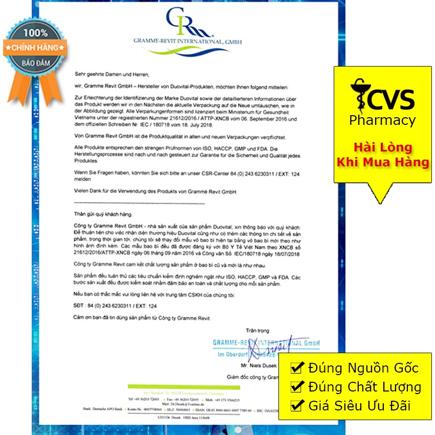 DuoVital / Duo Vital - Bổ sung chất nhờn cho sụn khớp, hàng nhập nguyên chai từ Đức - Hộp có 2 chai 500ml - cvspharmacy