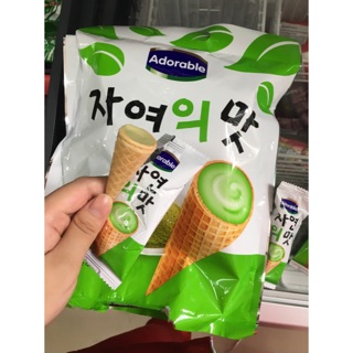 Bánh Ốc Quế Kem Tươi Trà Xanh Hàn