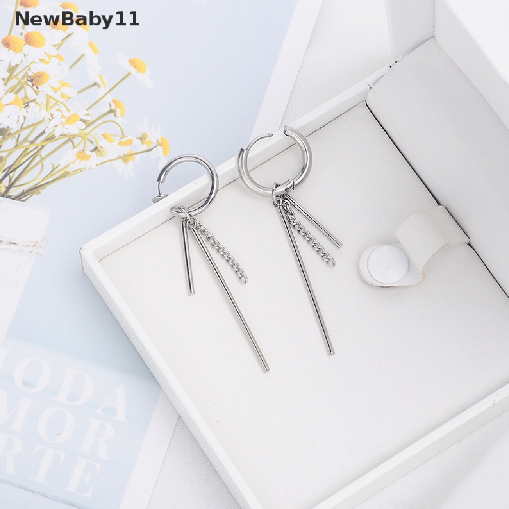 Khuyên Tai Tròn Phối Tua Rua Dài Phong Cách Hàn Quốc Thời Trang Cho Nam