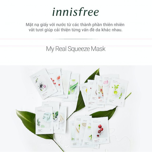 Mặt nạ giấy dưỡng da Hàn Quốc innisfree My Real Squeeze Mask 20ml