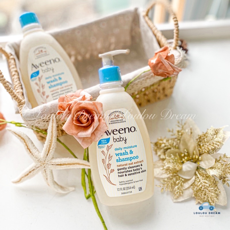 Sữa tắm gội toàn thân cho bé AVEENO Baby Wash &amp; Shampoo 354ml chiết xuất yến mạch tự nhiên [CHÍNH HÃNG US]