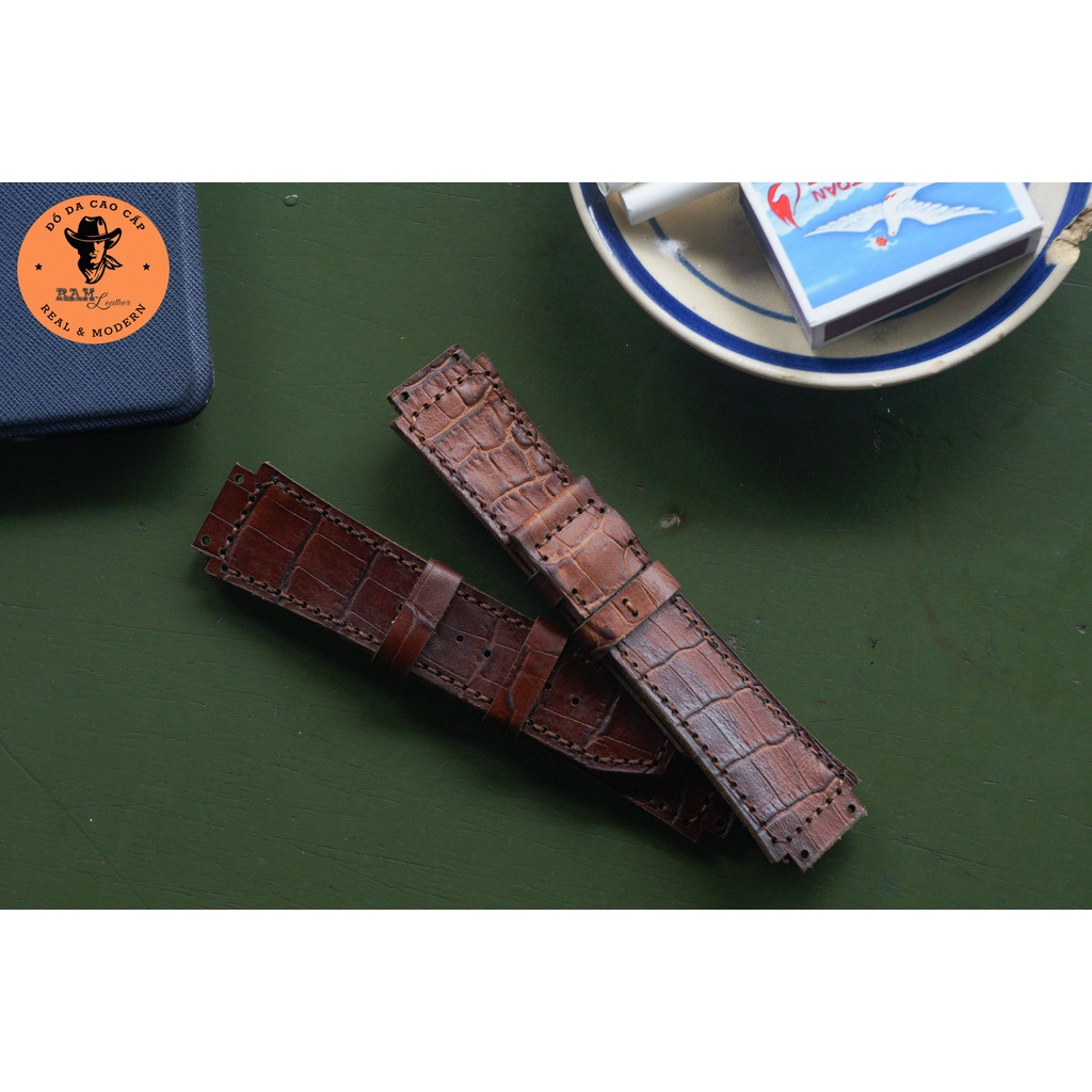 Dây đeo cho đồng hồ Hublot màu nâu - RAM Leather