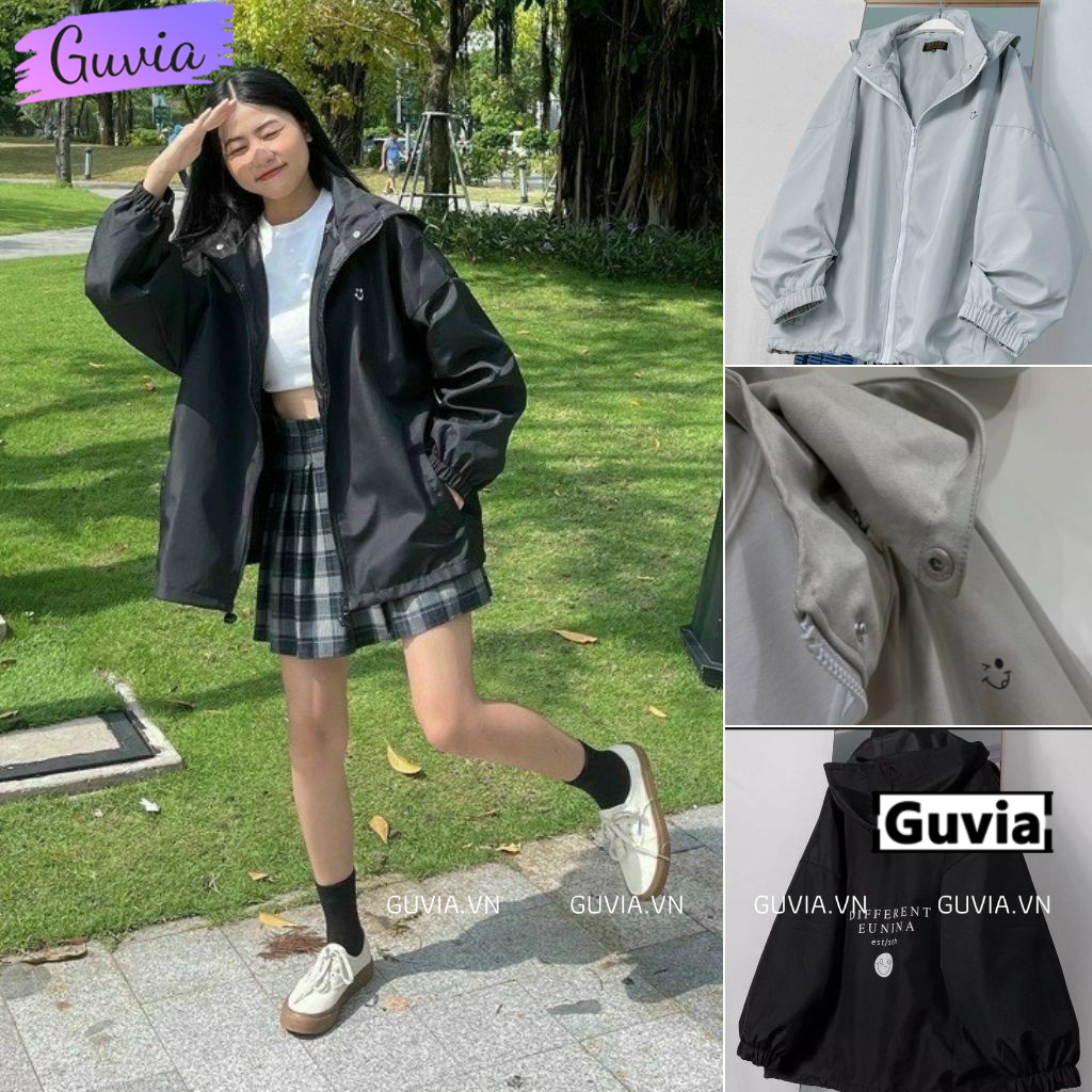 Áo Khoác Bomber Dù DIFFERENT Nam Nữ Form Rộng 2 Lớp, Áo Gió Bóng Chày Chống Nắng Thời Trang GUVIA AKD80