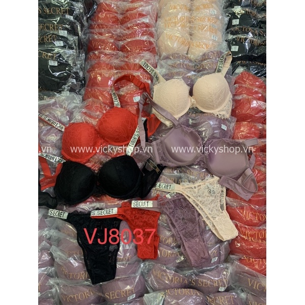 Bộ lót ren vic xuất cao cấp , mút dày nâng ôm ngực , dây đính đá xịn sò , VJ8037