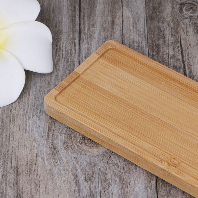 Giá đỡ chậu cây hình chữ nhật bằng gỗ tre đơn giản trang trí nhà cửa / ban công
