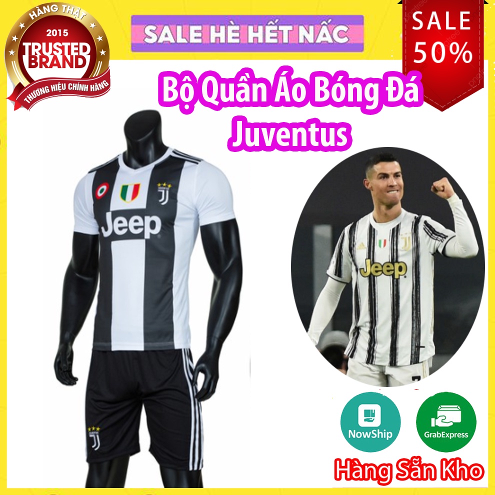 Bộ Quần Áo Bóng Đá Juventus Chất liệu 100% Polyester siêu thấm hút mồ hôi không gây mùi cơ thể