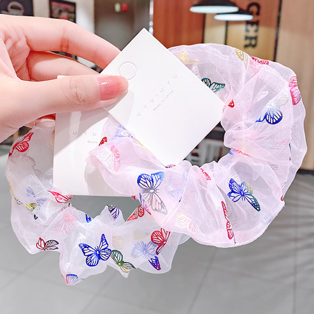 BLISS Fashion Hair Rope Girls Rubber Band Hair Tie Women Gauze Butterfly Korean Hair Band Ponytail Holder Scrunchies/Multicolor