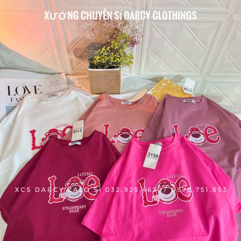 áo thun 3158 ✨ FREESHIP ✨ Gấu hồng LEE áo thun cotton khô nam nữ