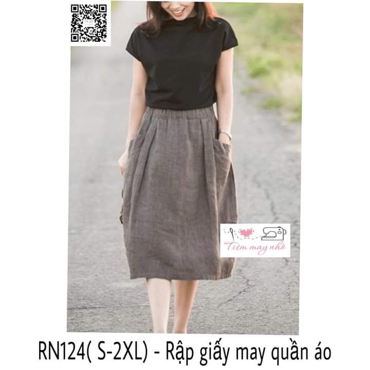 RN124_Rập giấy may chân váy nữ