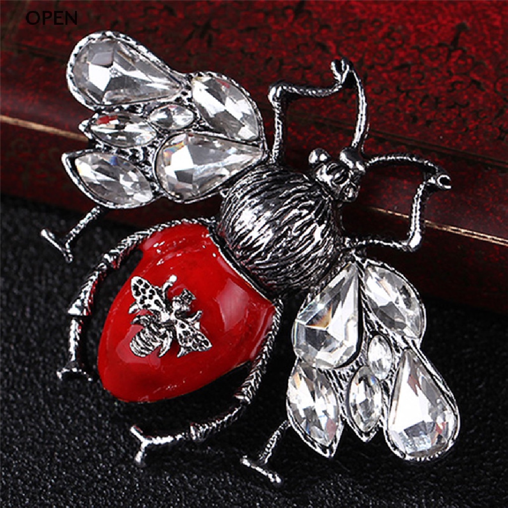 Op Ghim Cài Áo Hình Con Ong Tráng Men Đính Đá Pha Lê Cho Nữ Cổ Áo Sơ Mi my