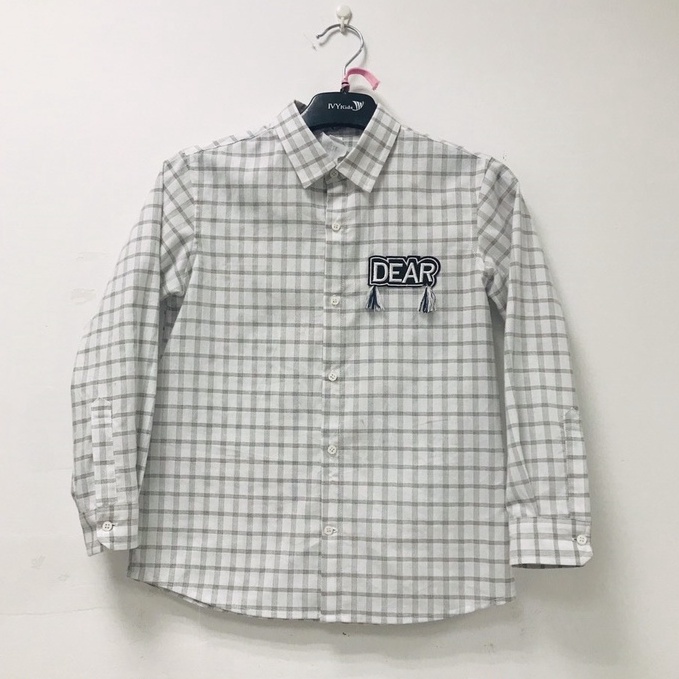 Áo sơ mi kẻ tay dài bé trai IVY moda MS 17K1035