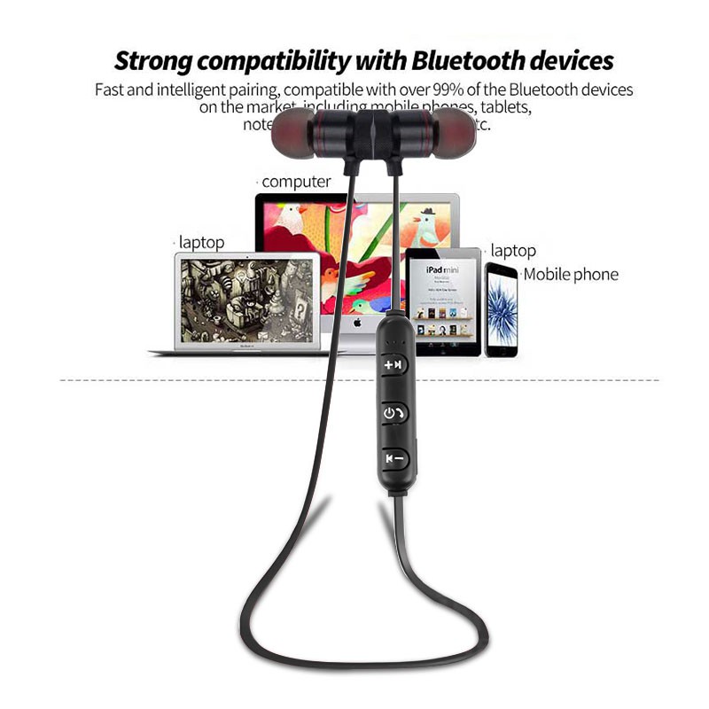 【Xem miễn phí】Tai Nghe Bluetooth Lực Hút Từ Tính Tai Nghe Thể Thao Chống Nước Tích Hợp Micro Rảnh Tay Trong Tai Nghe Khử