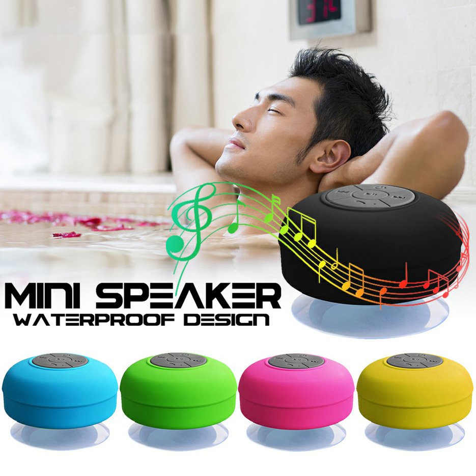 🤩Justbuy🤩Loa bluetooth dán tường mini hình tròn chống nước, loa không dây gắn nhà tắm âm thanh to và rõ nét Loa tắm không dây chống nước IPX4 di động Micrô ống dẫn rảnh tay