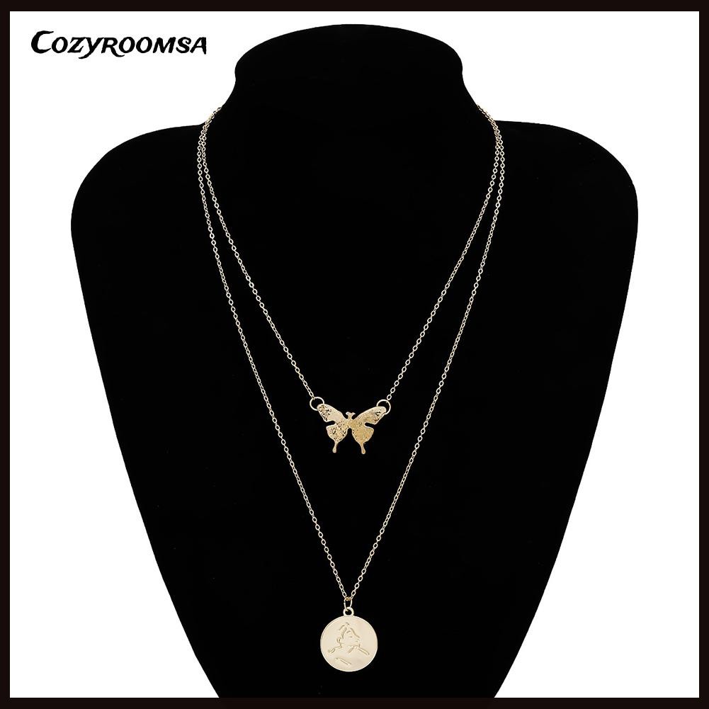 vòng cổ Choker Nhiều Lớp Mặt Hình Bướm Thời Trang Cho Nữ