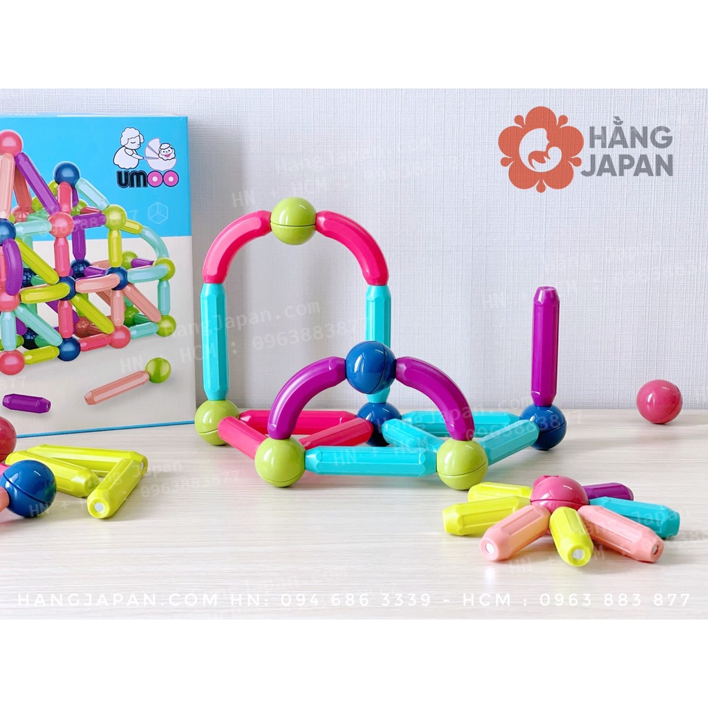 Bộ đồ chơi xếp hình nam châm cho bé, ghép hình nam châm, nhựa nguyên sinh ABS cao cấp 36,64 chi tiết