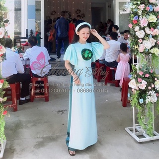 GIÁ HỦY DIỆT - Áo dài truyền thống màu xanh đồng phục trẻ trung sang trọng kèm quần