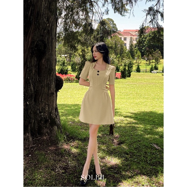 Đầm dáng A chiết eo tôn da che khuyết điểm tốt (Gồm 2 lớp) LUCIE DRESS | WebRaoVat - webraovat.net.vn