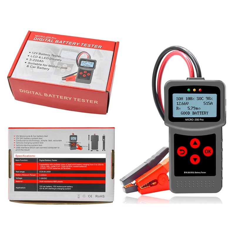 Dụng Cụ Kiểm Tra Pin Xe Hơi Unnyt Micro-200 Pro 12V