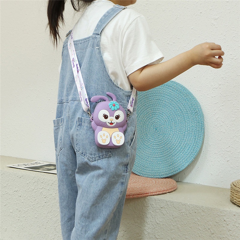 Túi đeo chéo vai bằng silicon họa tiết Stella Disney dễ thương cho bé gái