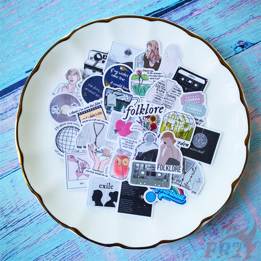 ★★★ Taylor Swift ♪ Music Album Folklore Q-1 Mini Diary Manual Stickers ★★★ 40Pcs/Set DIY Fashion Scrapbooks Album Decor Decals Stickers