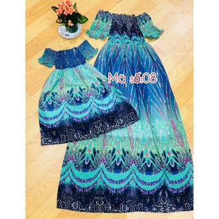 Set maxi me va be [Đầm mẹ có tay]