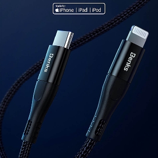 CÁP SẠC NHANH PD TYPE C TO LIGHTNING BENKS CHUẪN MFI 25CM - 120CM CHÍNH HÃNG [NEW 100%]