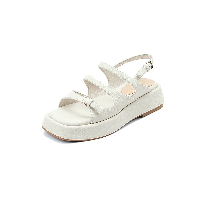 Giày Sandal Đế Mềm Dày Bằng Da Thời Trang Mùa Hè