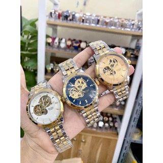 Đồng hồ cơ nam byino automatic quý tộc dây thép không gỉ