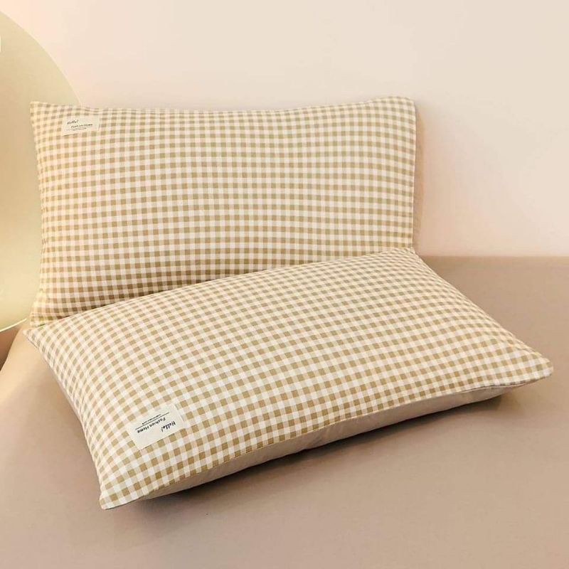 Vỏ Gối Nằm Cotton Tici Kẻ KT 50x70cm (01 cái), Hàng Chuẩn Đẹp