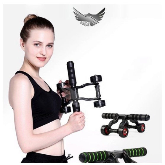 Con lăn tập cơ bụng 4 bánh tặng kèm thảm lót gối ! XẢ KHO ! Dụng cụ tập gym thể dục thể thao con lăn tập bụng 4 bánh sas