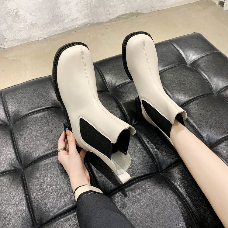 Square Toe Low Heel Elastic Slip on Boots | BigBuy360 - bigbuy360.vn
