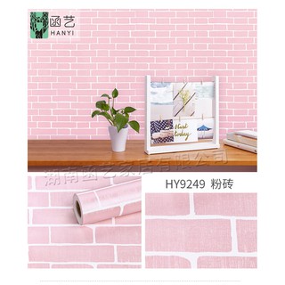 Giấy dán tường gạch hồng 0.45*10m