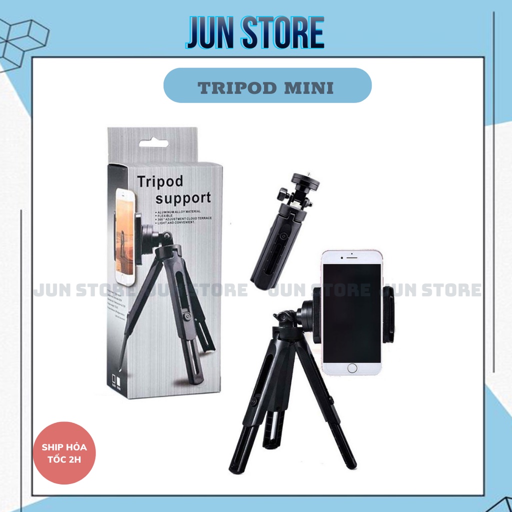 Chân chụp ảnh Mini Cho Điện Thoại - Máy Ảnh mini Xếp Gọn 3 Chân Tripod Support MT01 Xoay 360 Độ Chắc Chắn