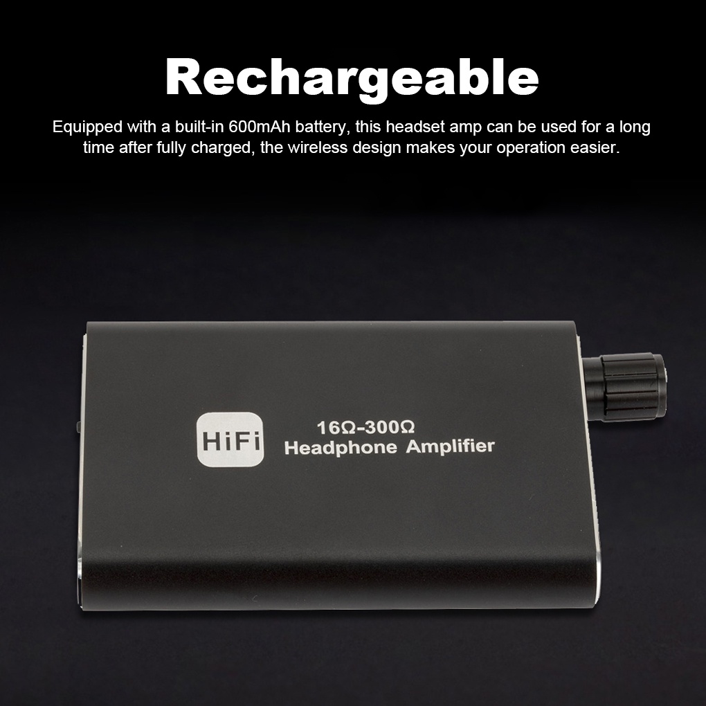 Mini Headphone Amplifier 3 5mm AUX HiFi 40Mw Rechargeable 16-300Ω Adapter 2 Stage Gain Switch Pocket Headset Amp forELEN